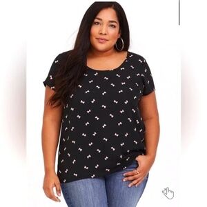 Torrid Georgette Hi-Low Pink Bows Size 3 Blouse